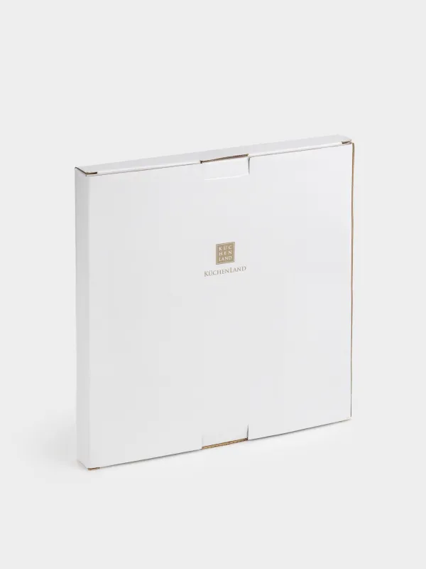 Dinner plate, 28 cm, porcelain N, white, with golden edging, Pomegranates and orange, Christmas miracle, image-5