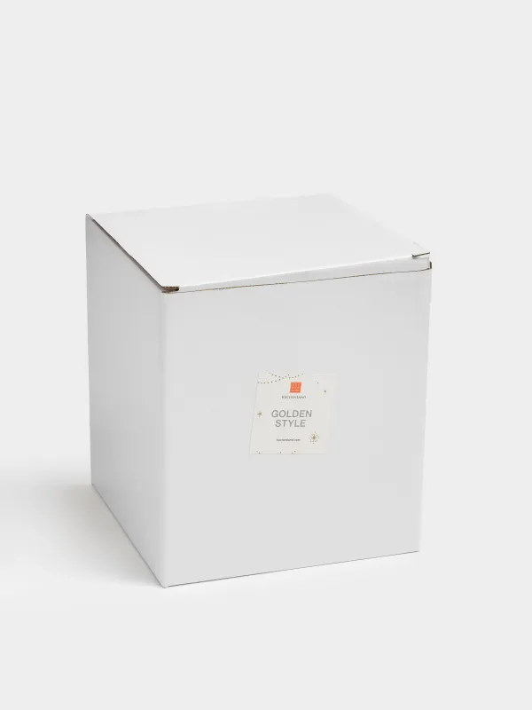 Storage container, 16x18 cm, 1.5 l, with brush, porcelain P, golden, Ball, Golden style, image-4