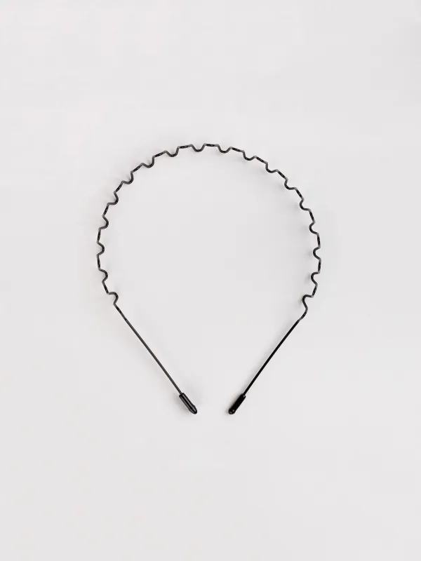 Hair band, 14x16 cm, metal, black, Wave, Fast, image-0