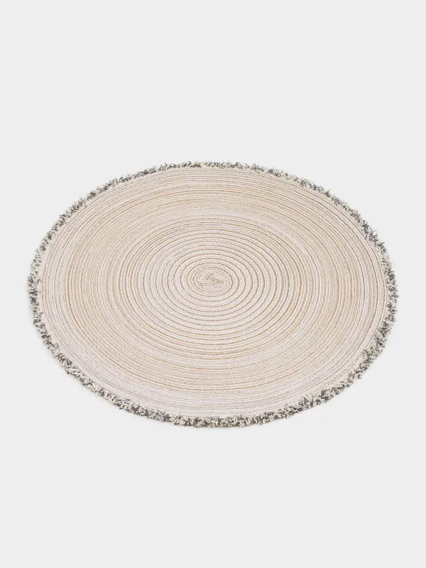 Instrument napkin, 38 cm, with fringe, polyester, round, beige, Rotary, image-3