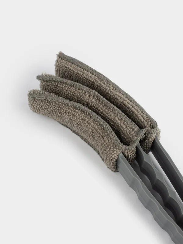 Cleaning brush for blinds and radiator batteries, 21x6 cm, microfiber / plastic, grey, Clean, image-4