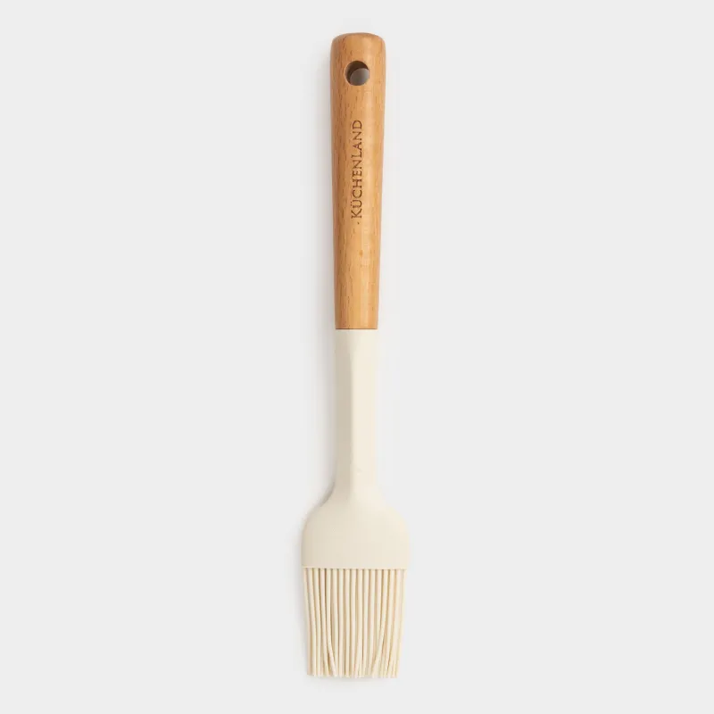 Pasrty brush, 23 cm, silicone/wood, milky, Legerity