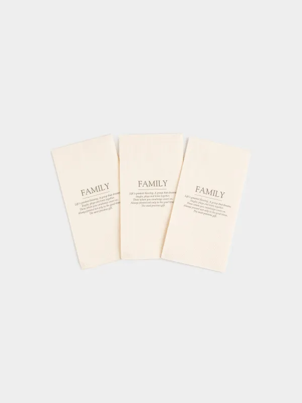 Paper napkins, 33x33 cm, 20 pcs, rectangular, white, Family, Course, image-2