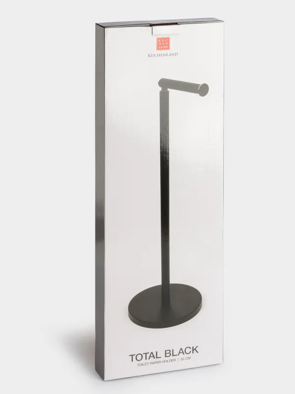 Toilet paper holder, 55 cm, floor-standing, steel, black, Total black, image-5