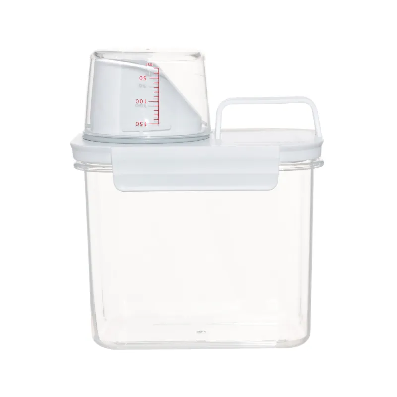 Washing powder container, 1,1 l, with measuring cup, plastic, white, Compact