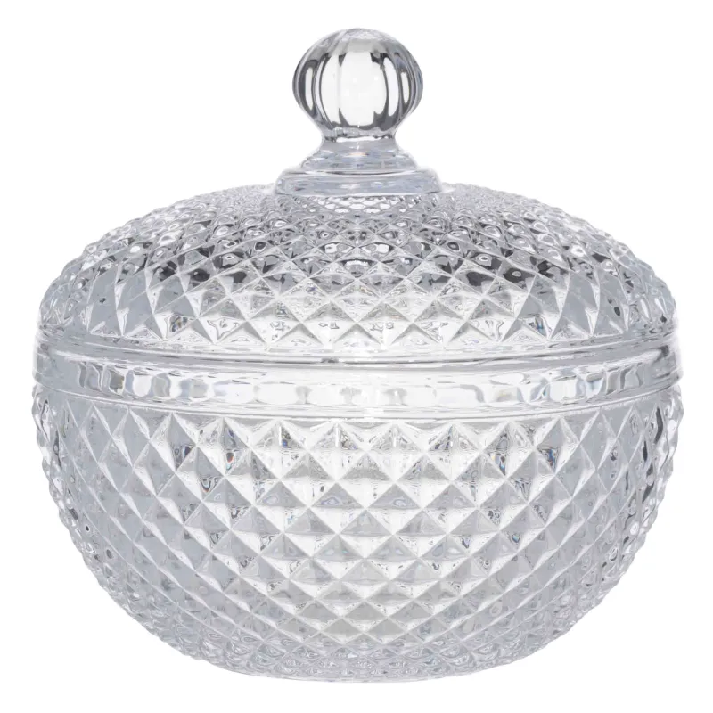 Candy bowl, 12x12 cm, with lid, glass R, Naiad, image-0