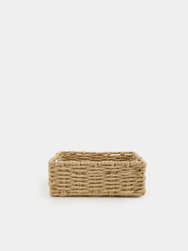 Napkin basket, 18x18 cm, braided, cellulose, Square, Braided, image-0