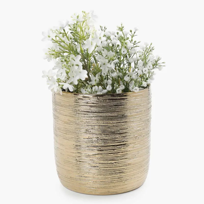 Planters, 18x18 cm, ceramic, golden, Galore, image-2