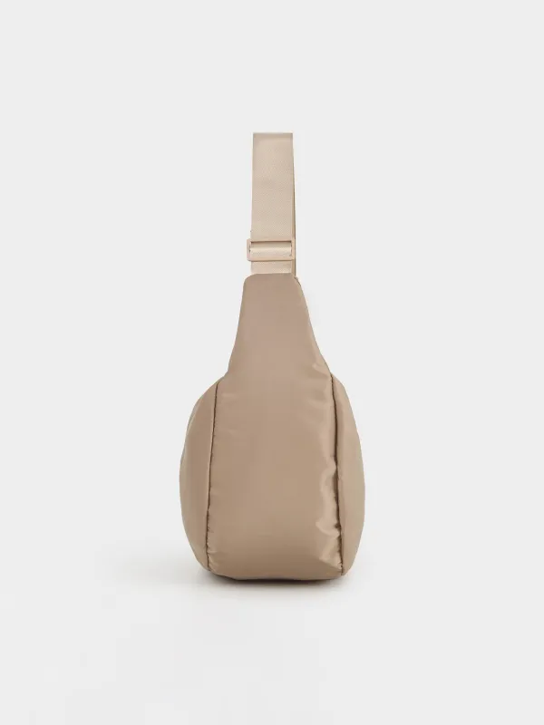 Bag, 24x40 cm, with adjustable strap, polyester, beige, Basic, image-1
