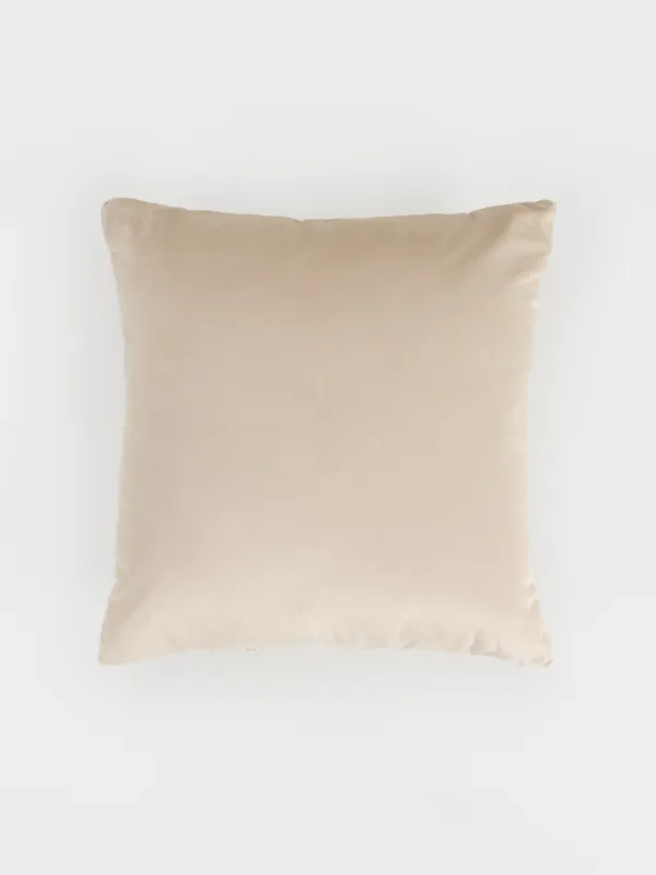 Decorative pillow, 45x45 cm, velvet, beige, Nordkap, image-1