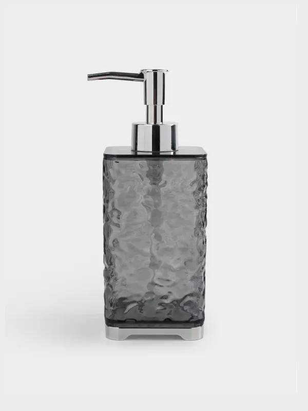 Liquid soap dispenser, 400 ml, plastic, grey, Renaissance clear, image-0