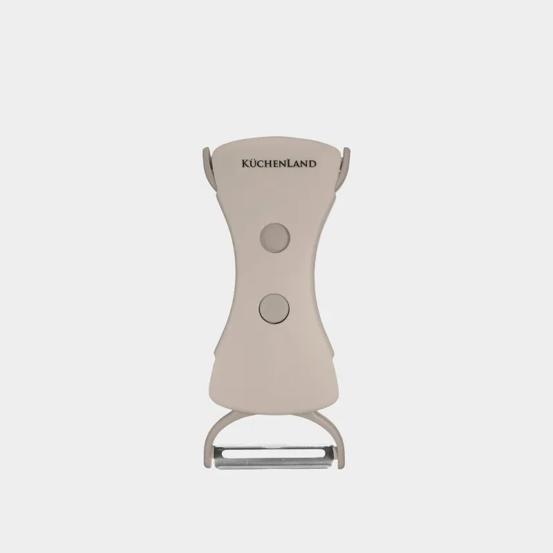 Vegetable peeler, 13 cm, double-sided, plastic / steel, beige, Shred