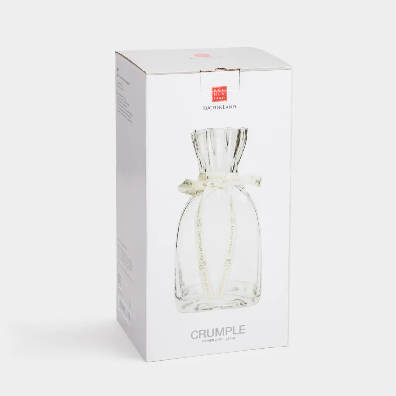 Flower vase, 29 cm, Glass, Crumpled effect, Crumple, image-3