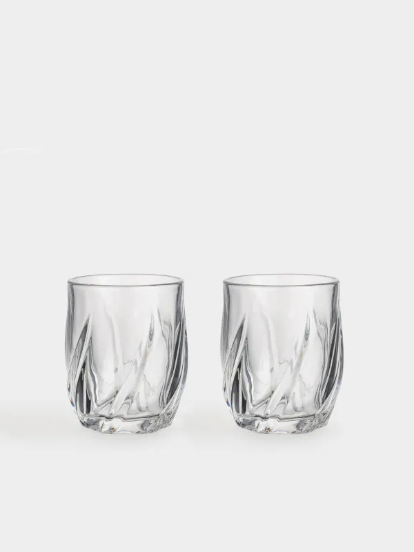 Drinking glass, 10 cm, 300 ml, 2 pcs, glass R, Crumpled, image-0