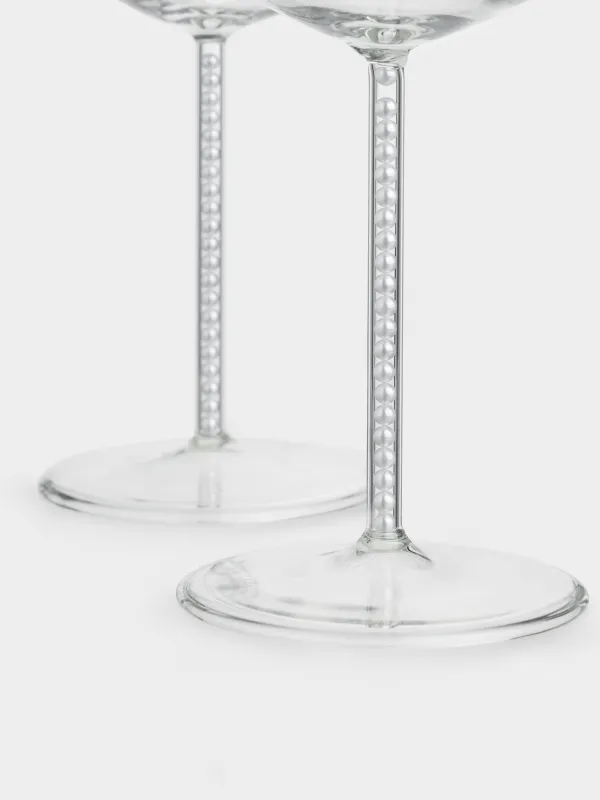 Drinking glass, 300 ml, 2 pcs, with pearls, glass / plastic, Crystal pearl, image-4