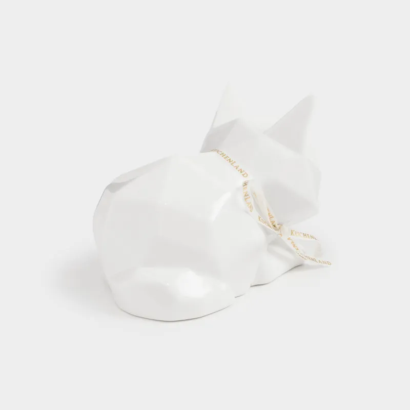 Decorative lamp, 13x9 cm, porcelain, white, Cat, Art modern, image-4