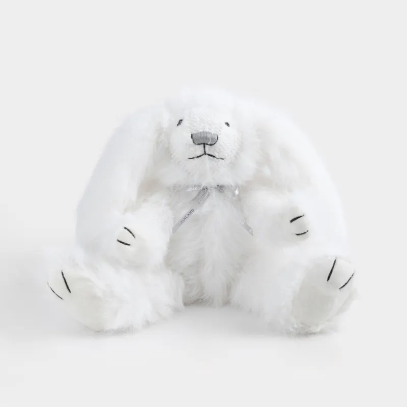 Toy, 37 cm, soft, with movable paws, polyester, light grey, Rabbit, Rabbit