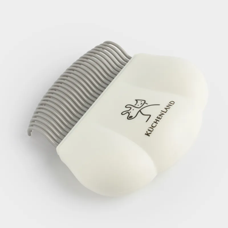 Animal hair comb, 9 cm, plastic, white, Paw, Pet, image-1