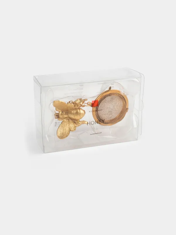 Tea strainer, 5 cm, polyresin / metal, golden, Bee, Honey, image-6
