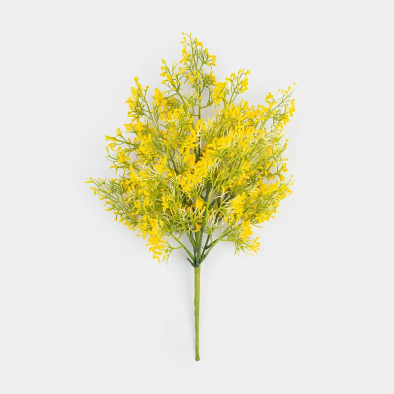 Decorative branch, 43 cm, plastic/paper, Yellow flowers, Flower garden