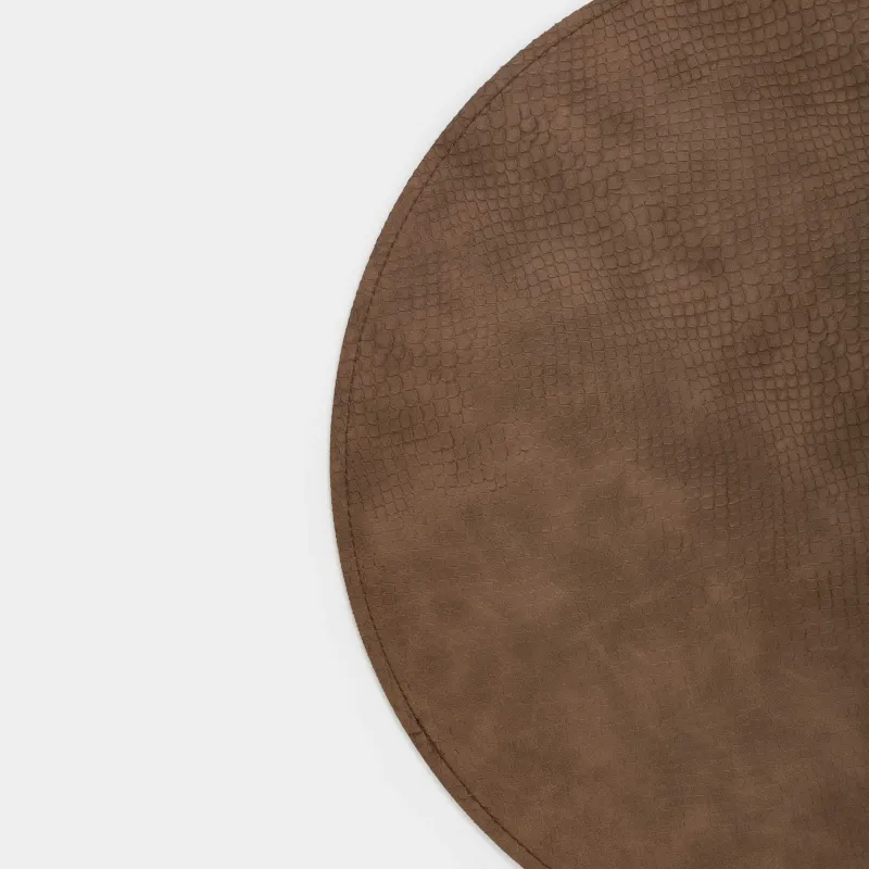 Placemat, 38 cm, double-sided, PVC, round, green/brown, Snake scales, Rock, image-3