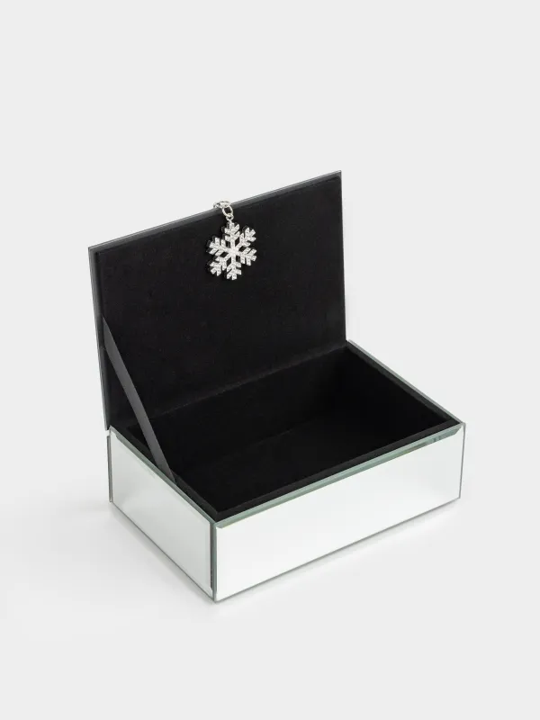 Jewelry box, 15x10 cm, glass, Mirror, Snowflake, Glossy, image-5