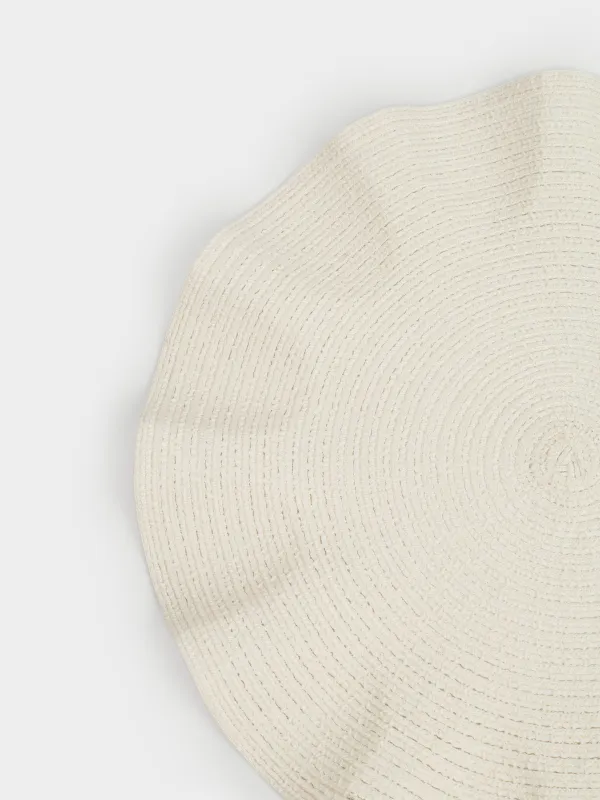 Placemat, 38 cm, polyester, round, white, Wavy edges, Circle wave, image-1