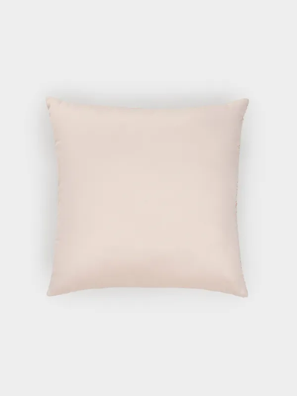 Decorative pillow, 45x45 cm, boucle/velvet, milky, wildflowers, Boucle, image-1