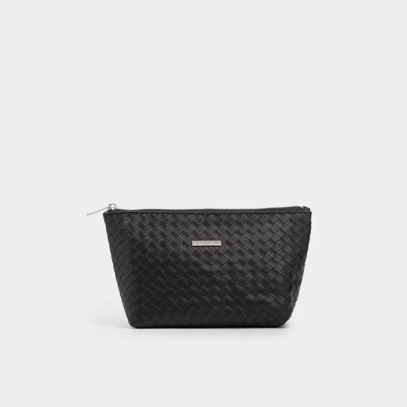 Makeup bag, 26x13 cm, polyurethane, black, Sennit