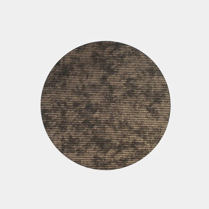 Placemat, 38 cm, PVC / polyester, round, black and gold, Rock