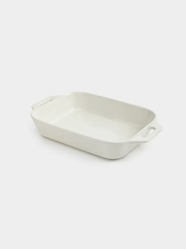 Baking dish, 27x20 cm, ceramic, rectangular, milk, Cakes ivory, image-3
