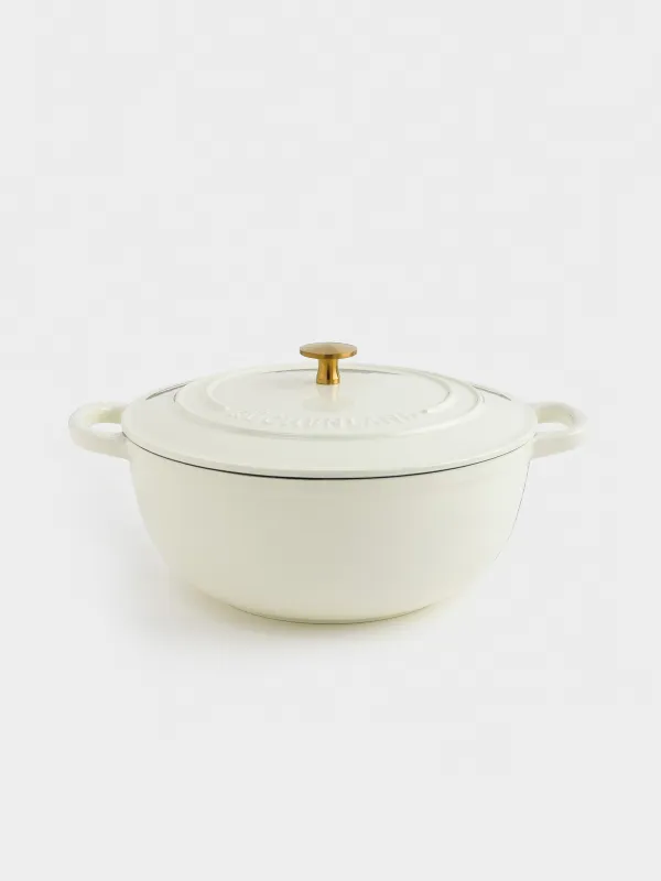 Cauldron, 27 cm, 4.5 l, with lid, cast iron, milk, Light kitchen, image-0