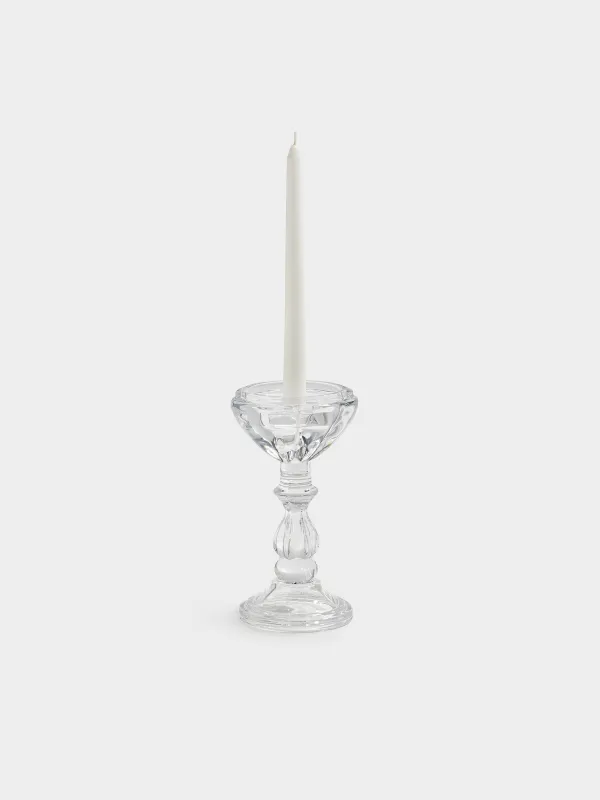 Candlestick, 20 cm, for one candle, on a leg, Glass, Clear, image-5