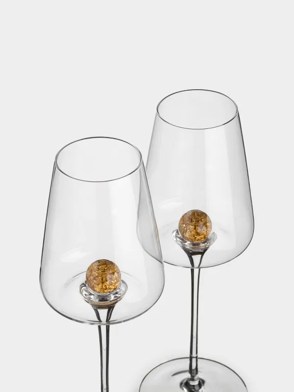 Drinking glass, 350 ml, 2 pcs, Crystal glass, Amber ball, Sorento, image-3