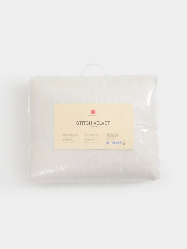 Bedspread, 220x240 cm, quilted, velvet/microfiber, milky, Stitch velvet, image-6
