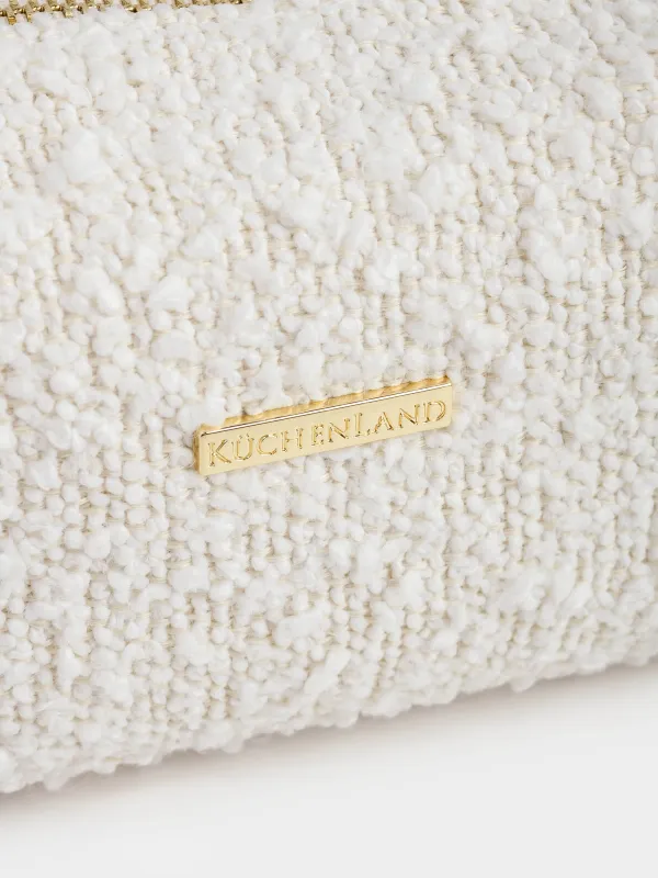 Cosmetic bag, 20x7 cm, with handle, Boucle, milky, Boucle beauty, image-1