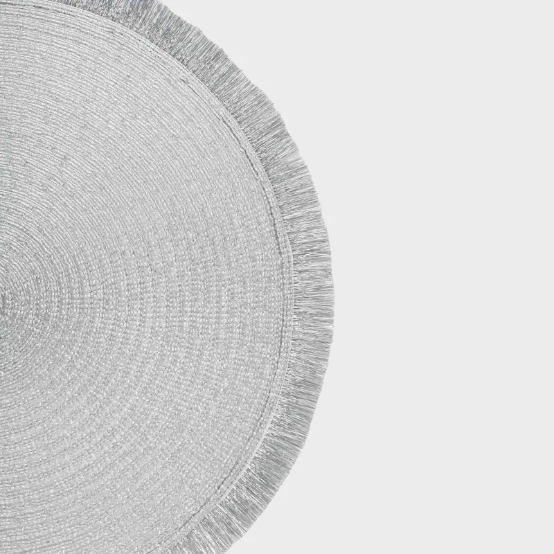 Instrument napkin, 38 cm, polyester, round, silver, Rotary shine, image-1