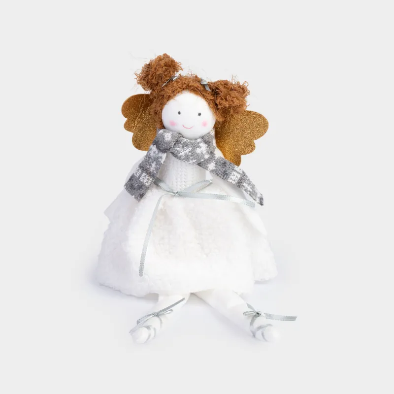 Decorative ornament, 29 cm, polyester / metal, Angel girl, Sweet girl