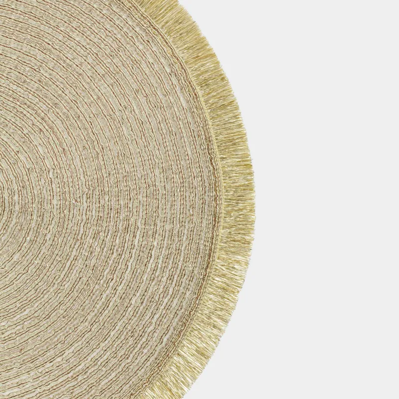 Napkin for appliances, 38 cm, polyester, round, golden, Rotary shine, image-1