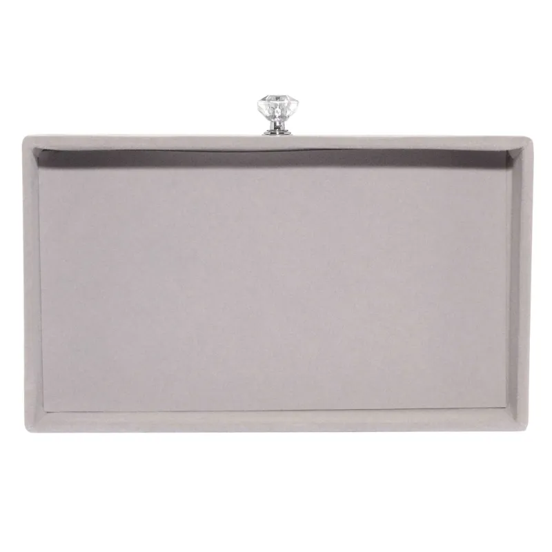 Jewelry box, 22x13 cm, plastic / velvet, grey, Affluence, image-4