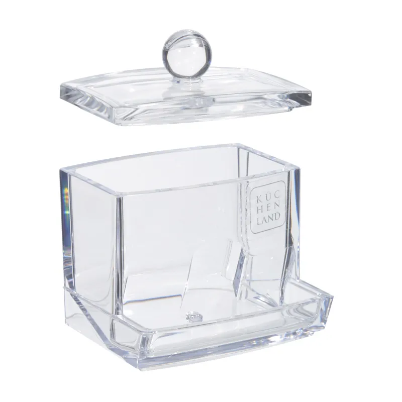 Cotton swab container, 9x10 cm, with lid, plastic, Basic, image-2