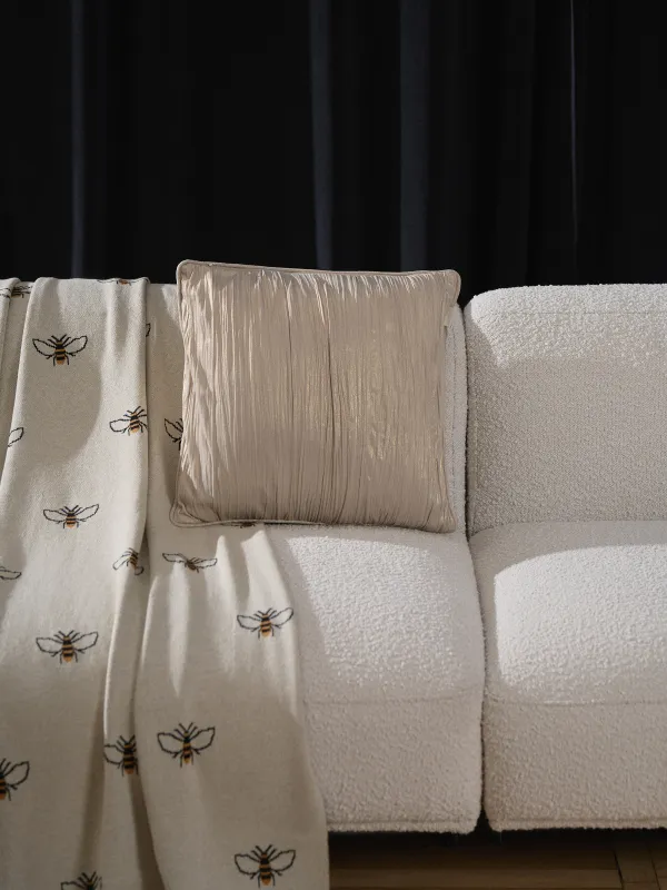 Decorative pillow, 45x45 cm, velvet, milky gold, Waves, Aspect, image-5