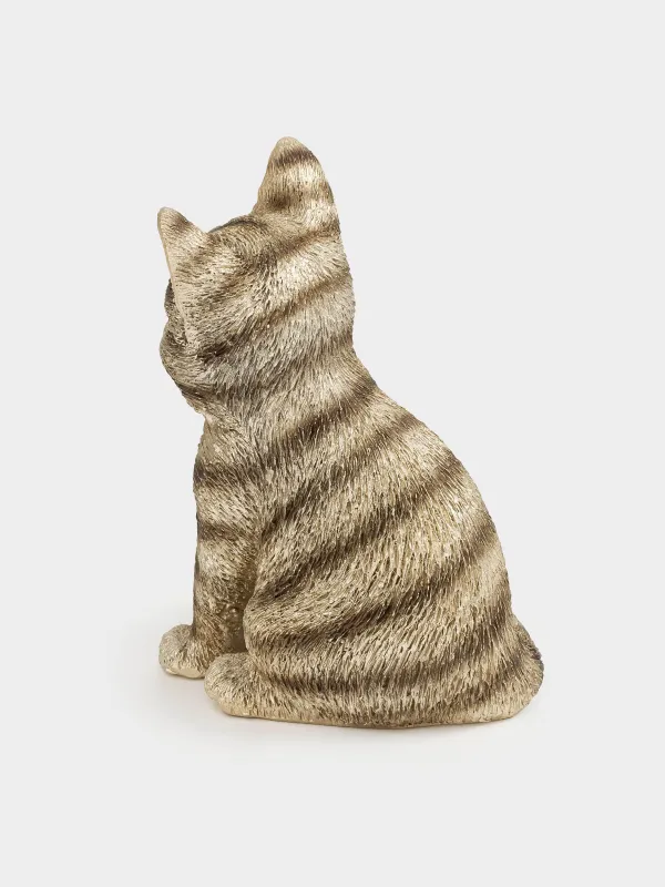 Statuette, 11 cm, polyresin, Champagne, Kitten sitting, Cat, image-5