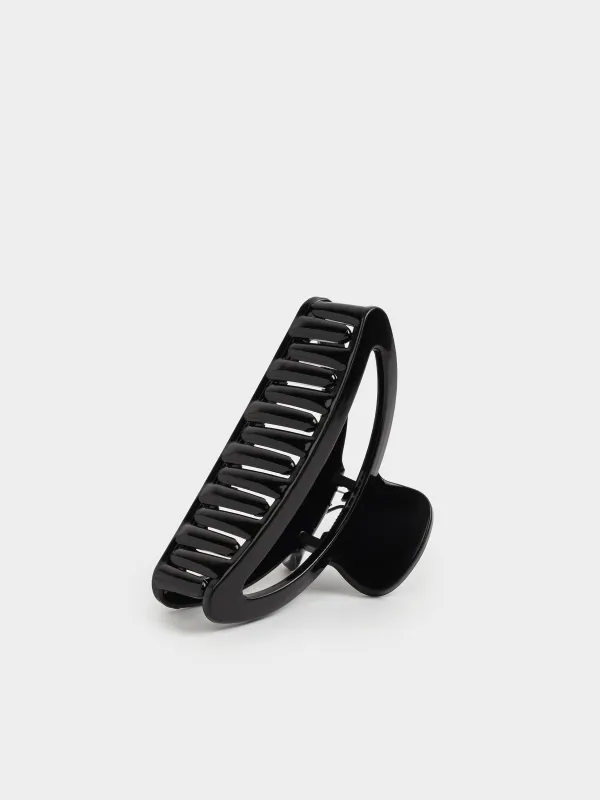 Hair clip, 9 cm, plastic, black, Crab, Basic, image-3