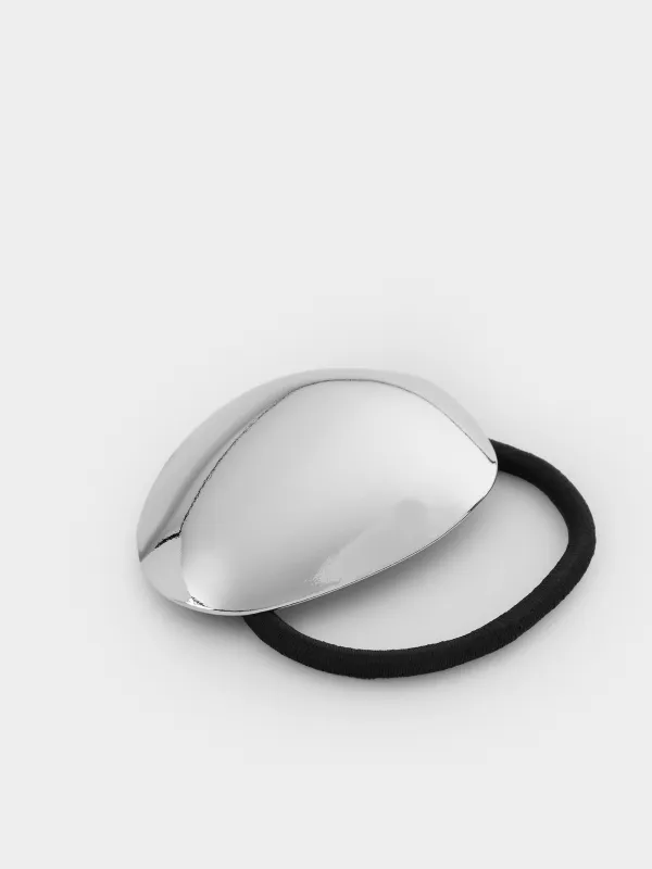 Hair tie, 5 cm, metal, silver, Hair silver, image-1