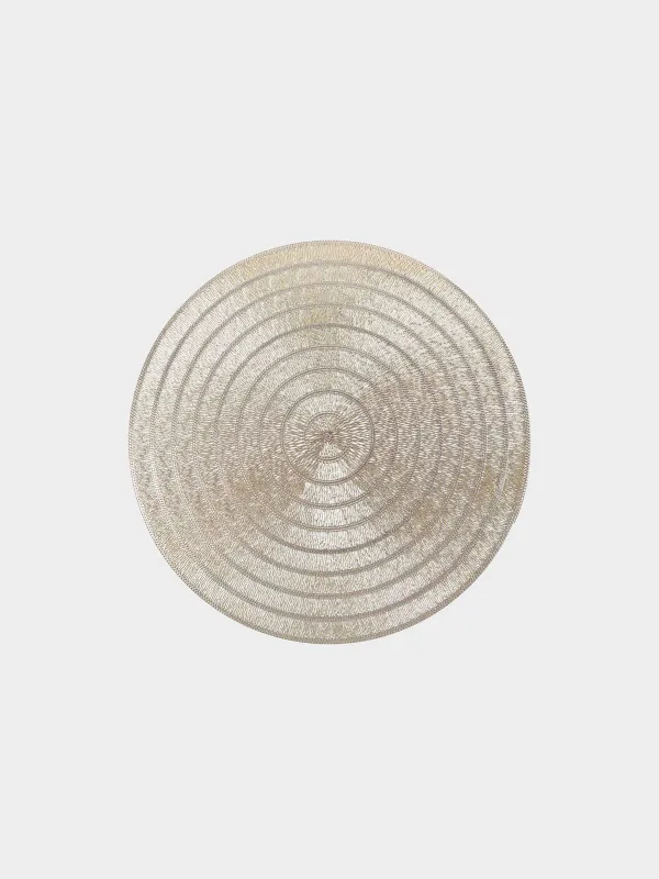 Napkin for appliances, 38 cm, PVC, round, golden, Patterns, Azhur, image-0