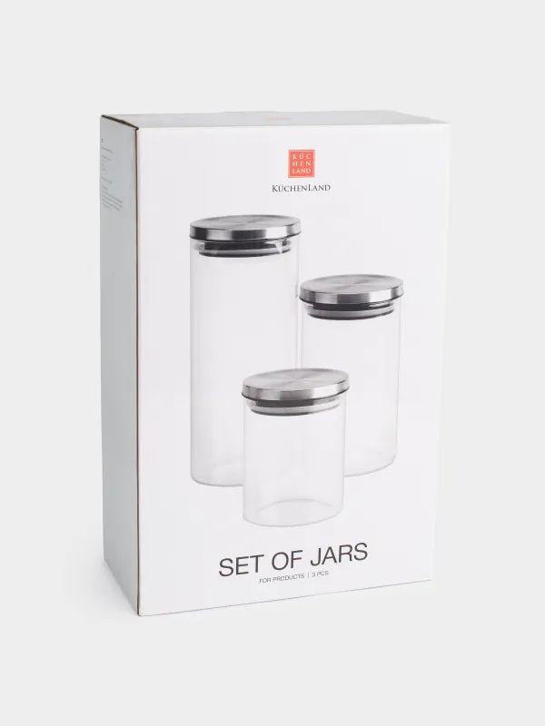 Set of food cans, 3 pcs, glass / metal, Comfort, image-4