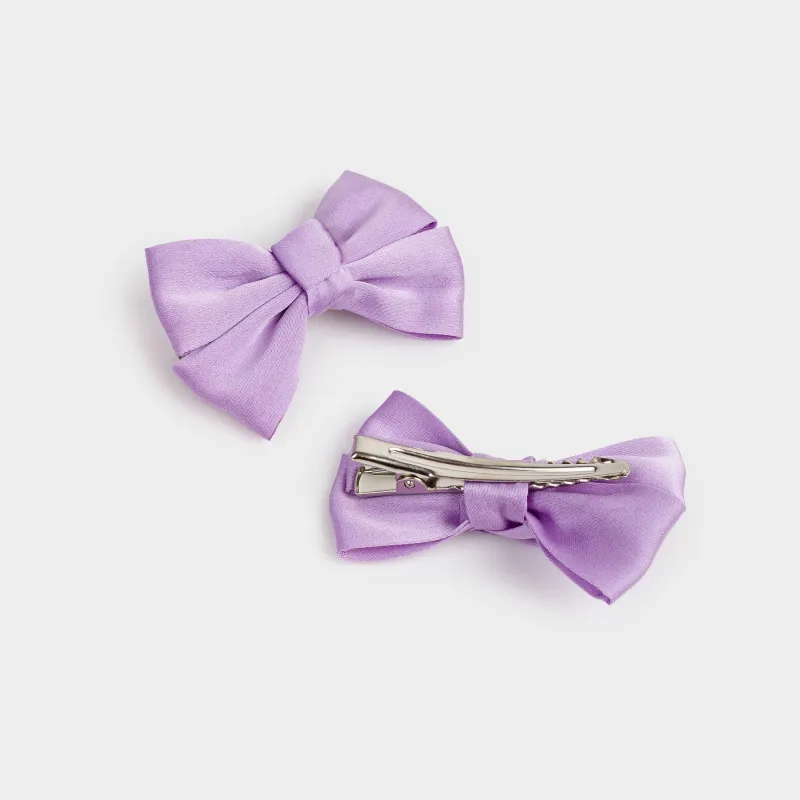 Hair accessories set, 3 pcs, Children's, Polyester / Metal, Color, Bows, Hairstyle, image-4