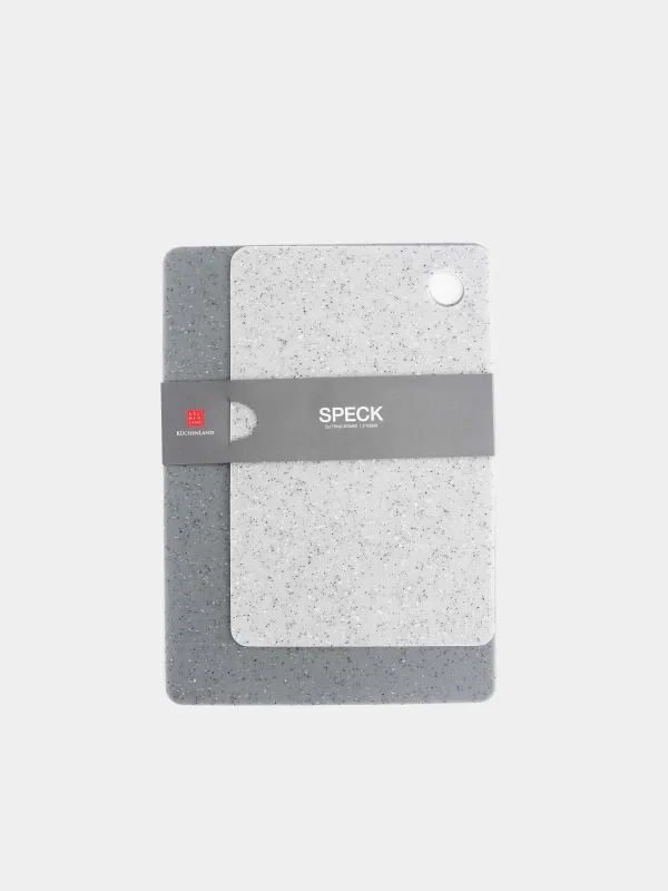 Cutting board, 19/24 cm, 2 pcs, plastic, rectangular, gray, speckled, Speck, image-4