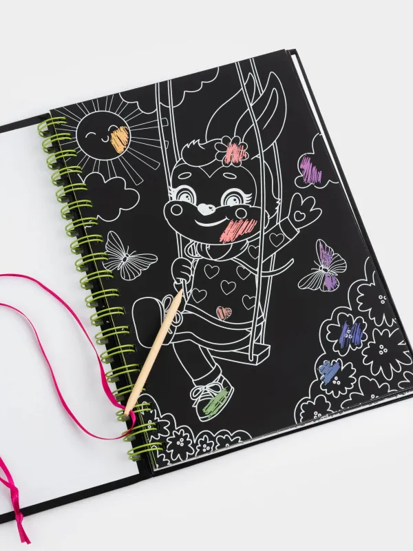 Coloring book, 19x26 cm, 24 sheets, on rings, with pencil, Unicorn, Unicorn, image-5